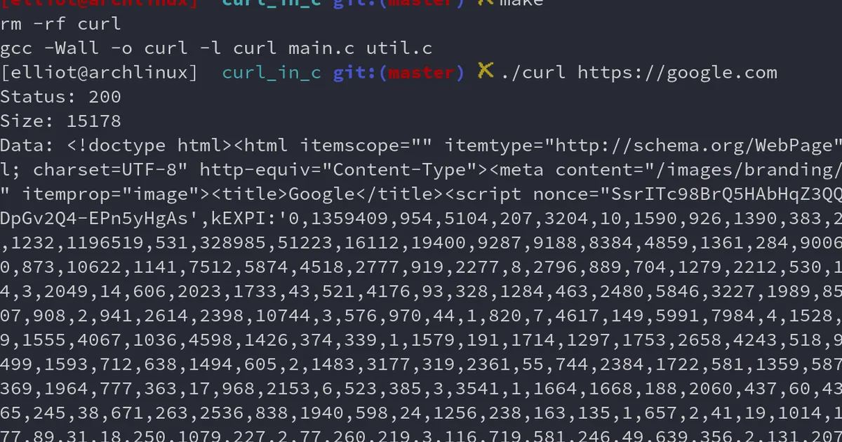 Curl in C
