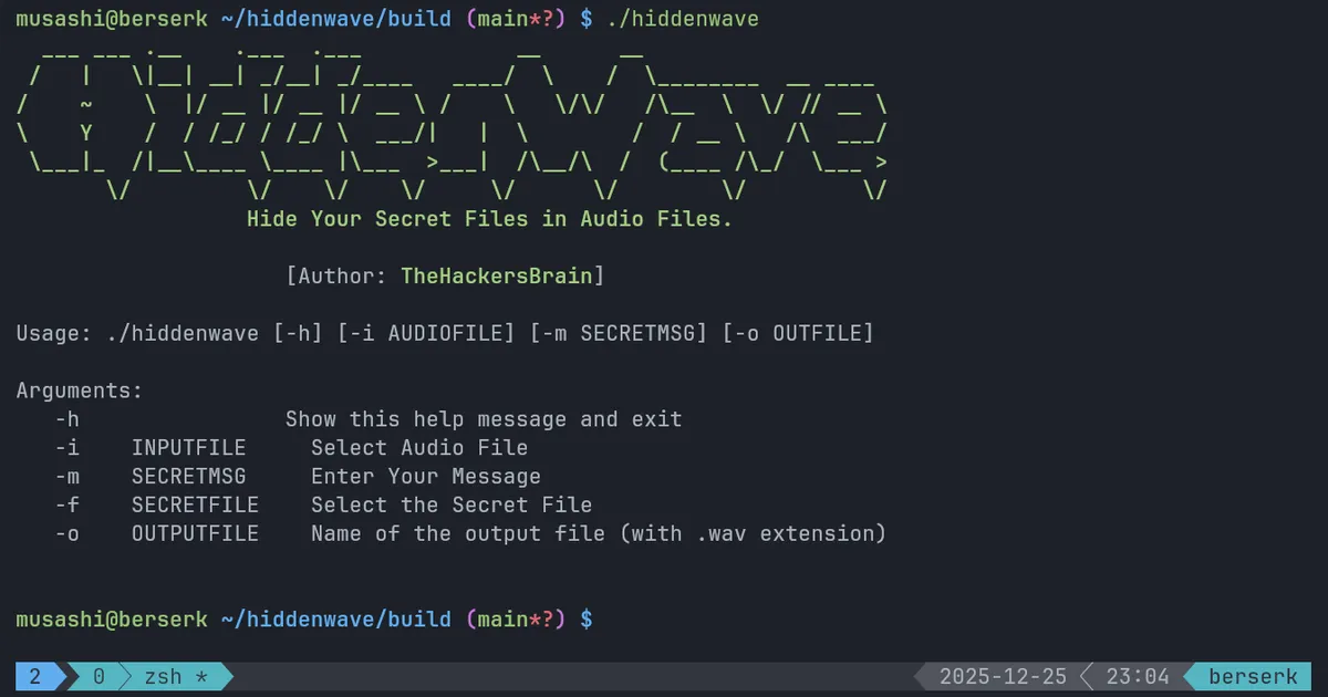 Hiddenwave - Audio Steganography Tool