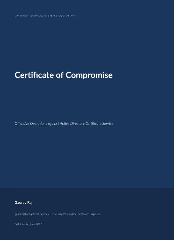 Certificate of Compromise: Offensive Operations against ADCS - Whitepaper
