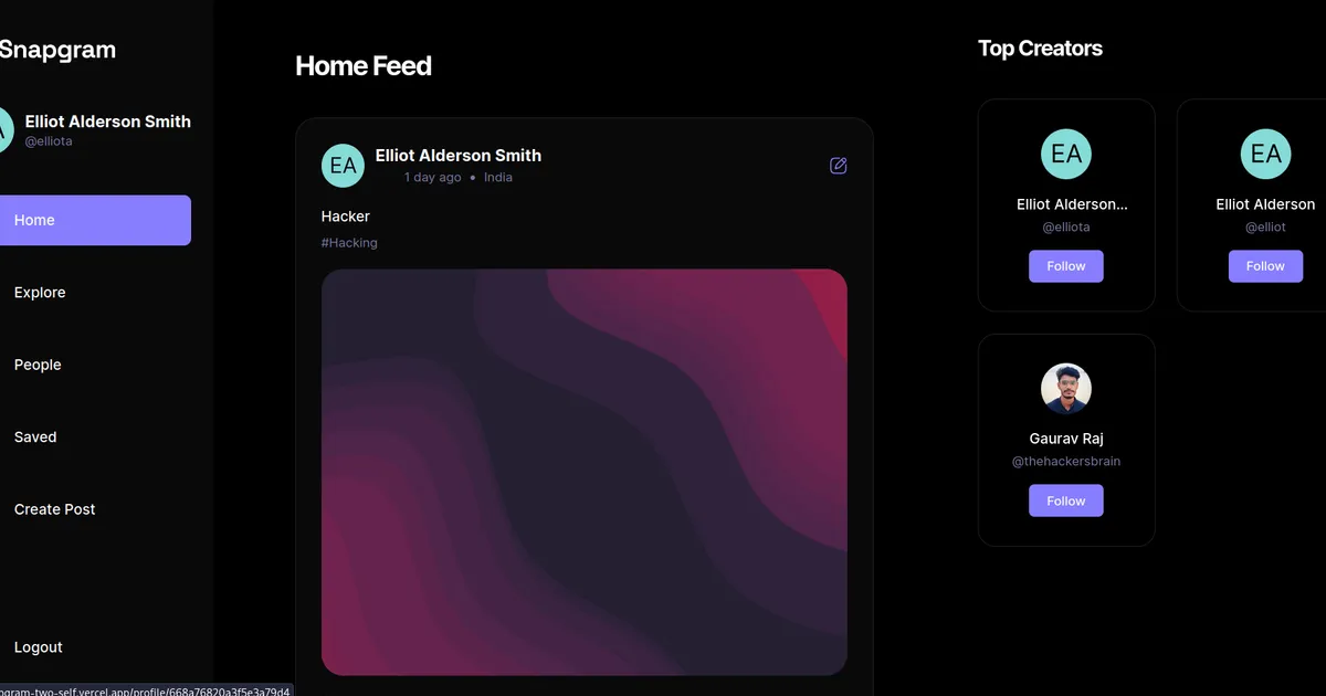 Social Media WebApp