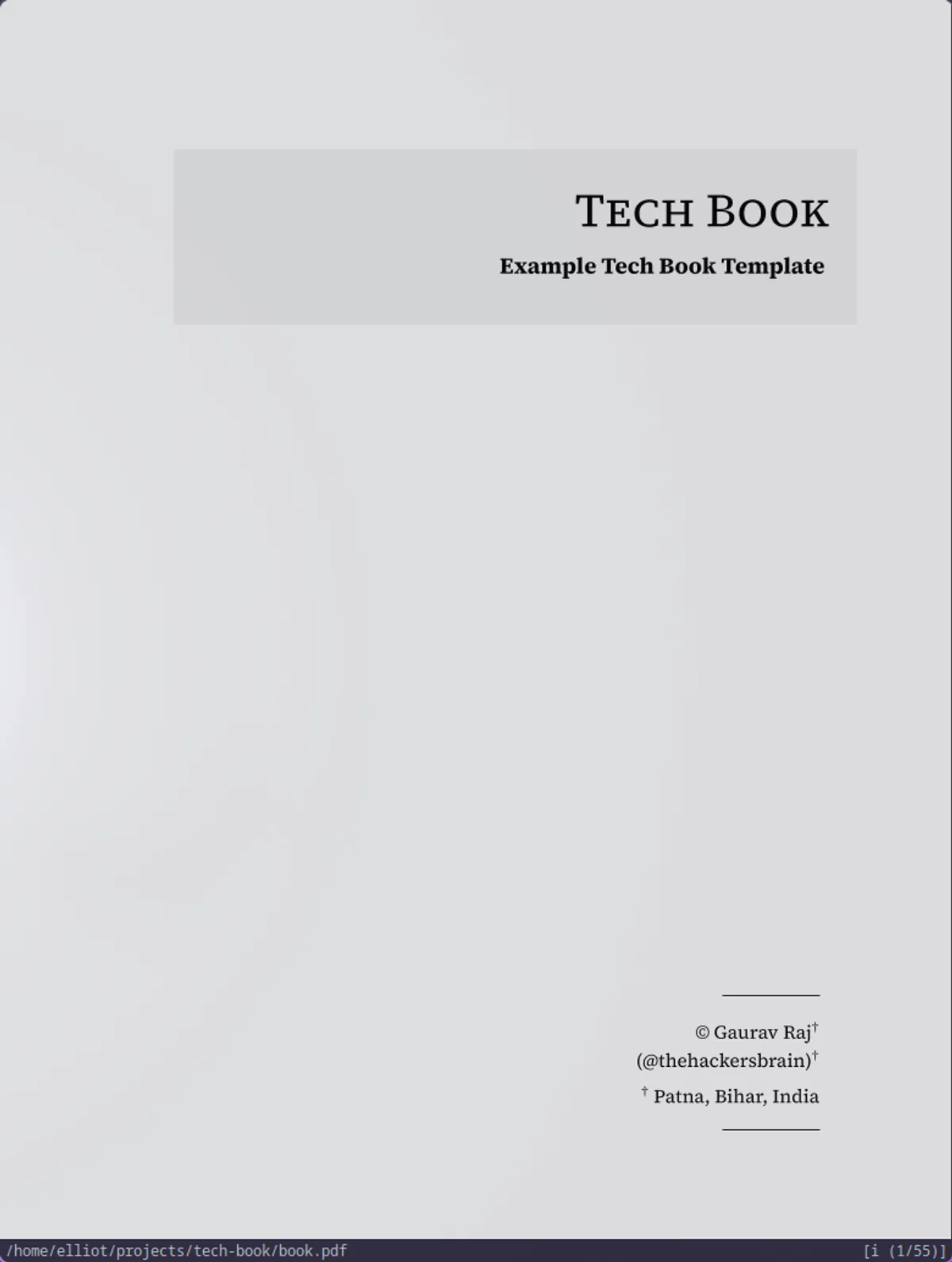 Tech Book Latex Template